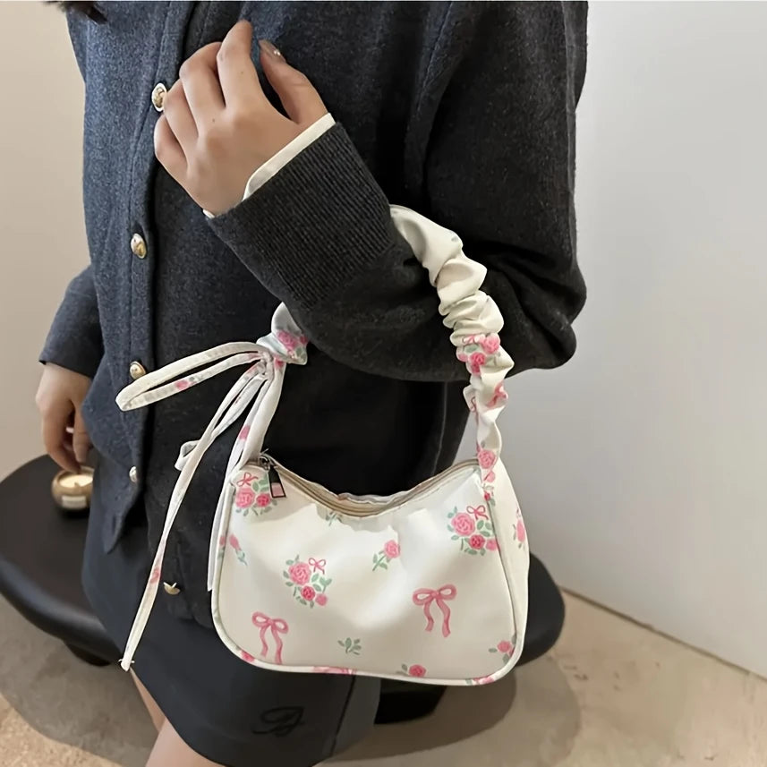 Floral Print Mini Shoulder Bag for Women