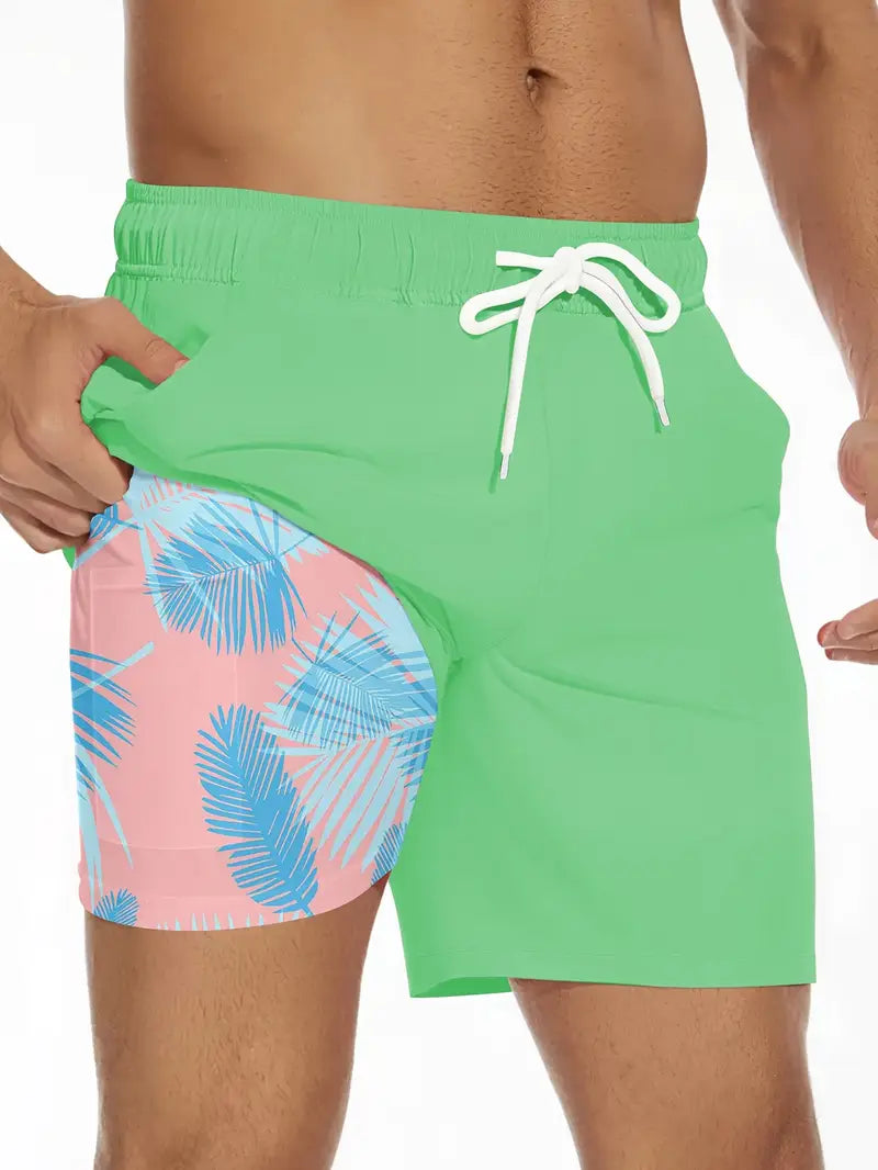 Summer Double Layer Beach Swim Shorts
