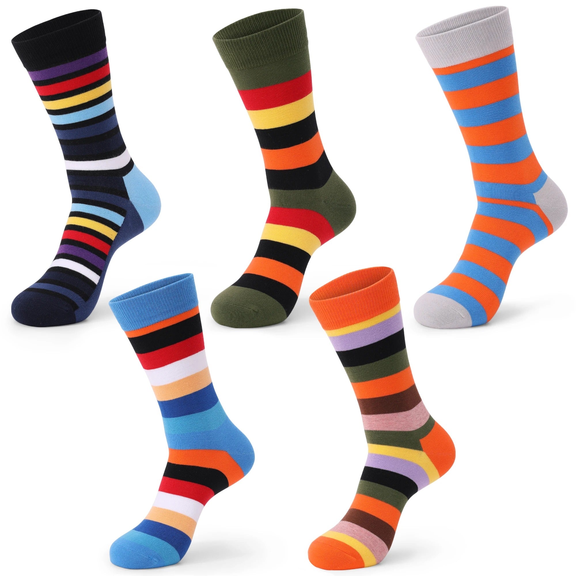 Men’s Multicolor Dress Socks – 5 Pairs