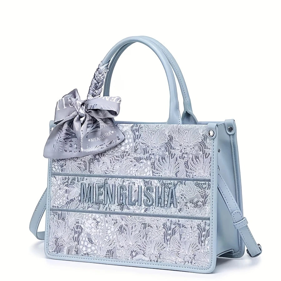 Cowhide Embroidered Tote Bag Stylish And Versatile Handbag