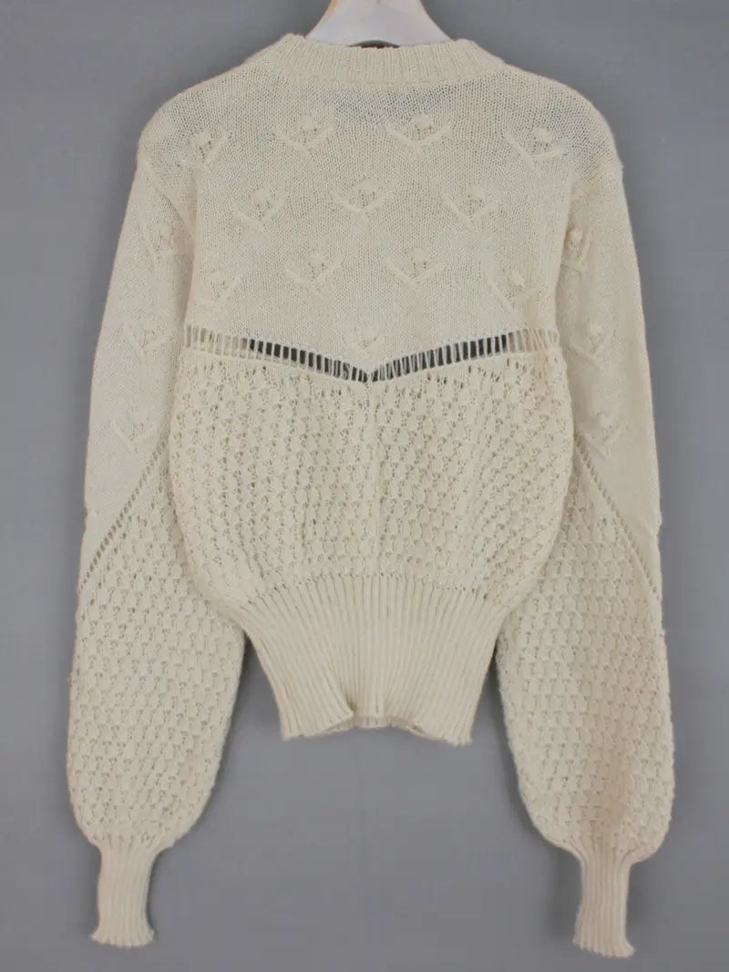 Elegant Women's Knit Sweater with Cut-Out Detail