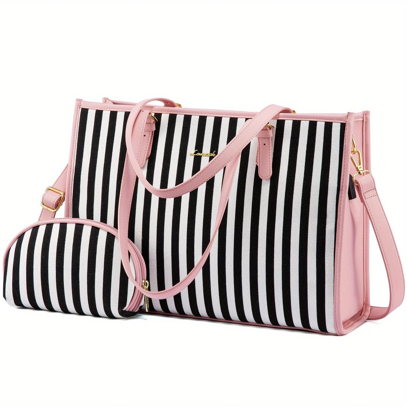 Women, Computer Tote Bag with Notebook Compartment, Mixed Color Handbag Shoulder Purse for Business