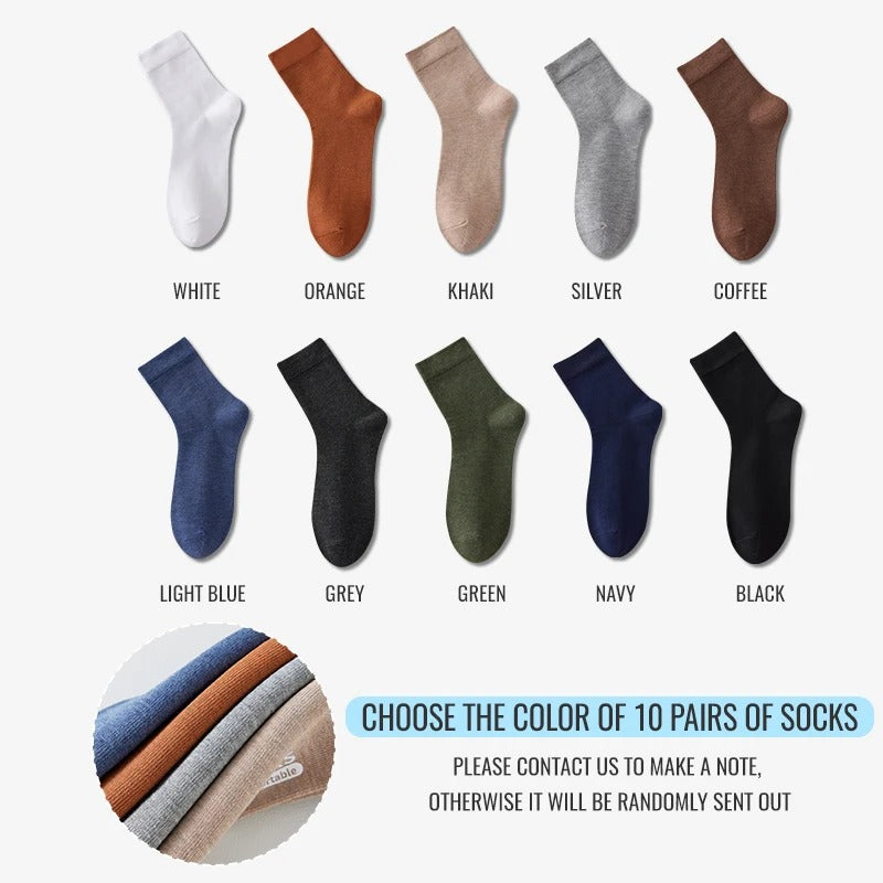 Men’s Ice Silk Bamboo Business Socks – 10 Pairs