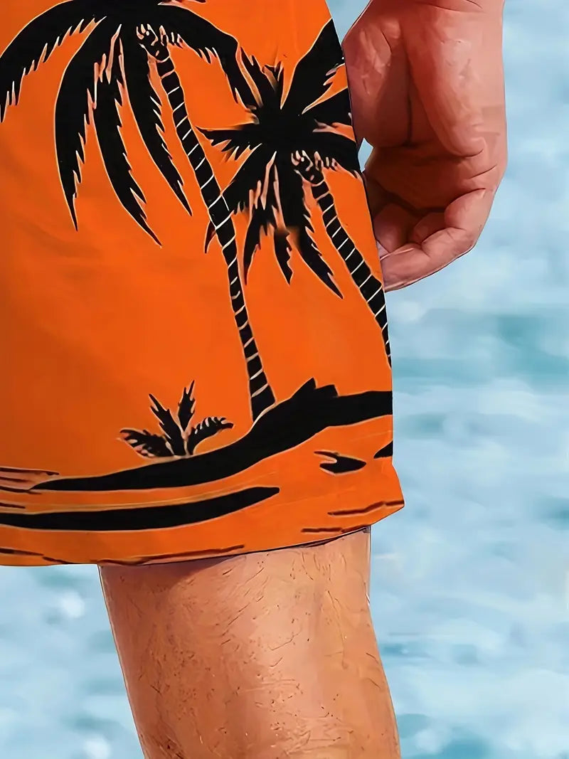 Men's Tropical Hawaiian Beach Shorts