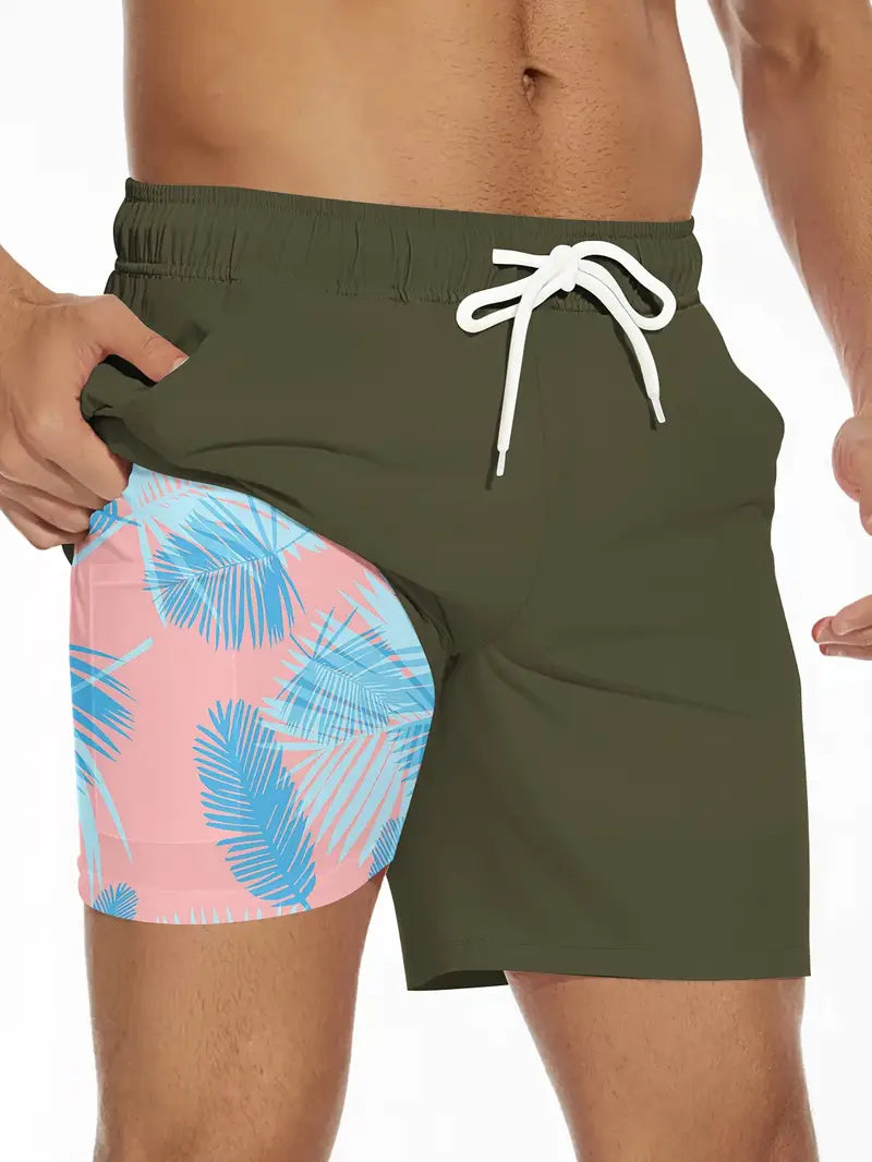 Summer Double Layer Beach Swim Shorts