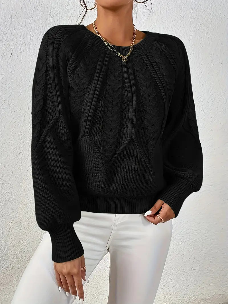 Women'S Elegant Polyester Knit Sweater