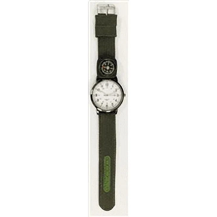 George Analog Watch in Green with Nylon Strap and Compass