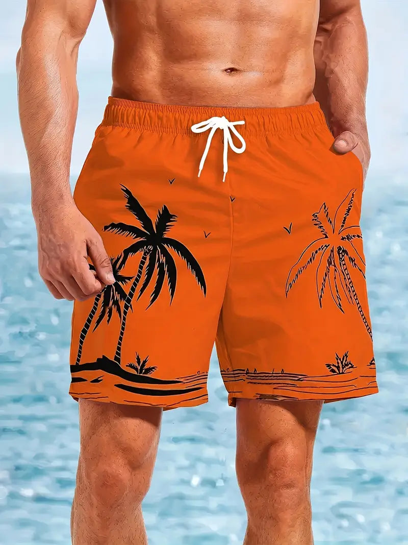 Men's Tropical Hawaiian Beach Shorts