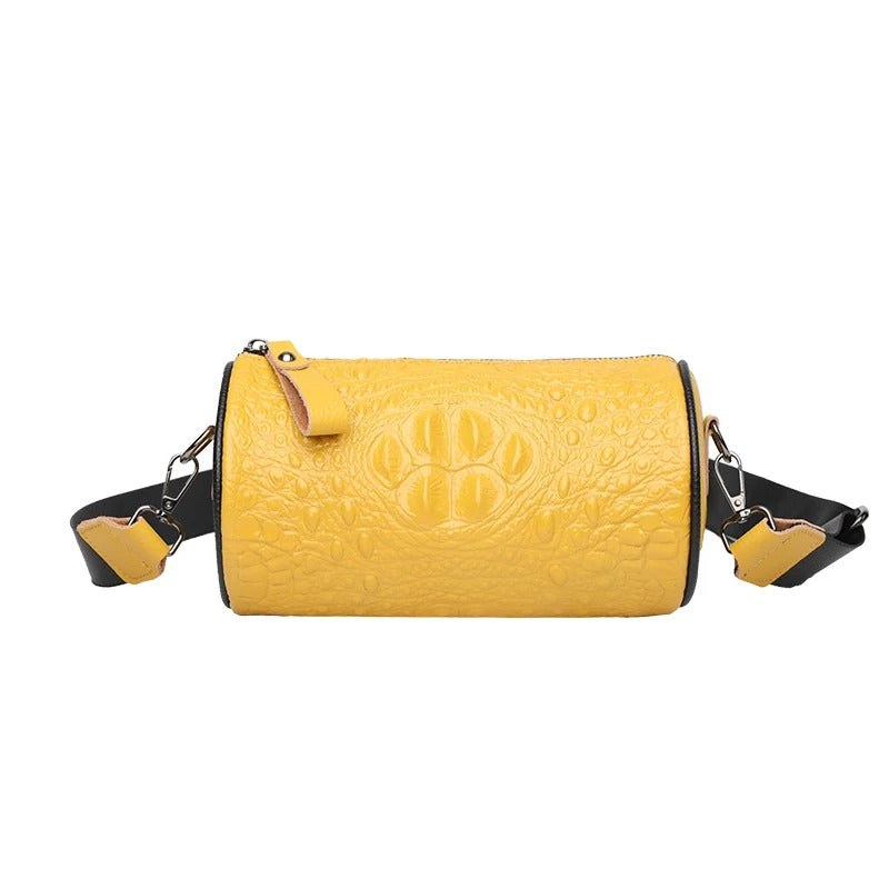 Crocodile Cow Leather Shoulder Bag