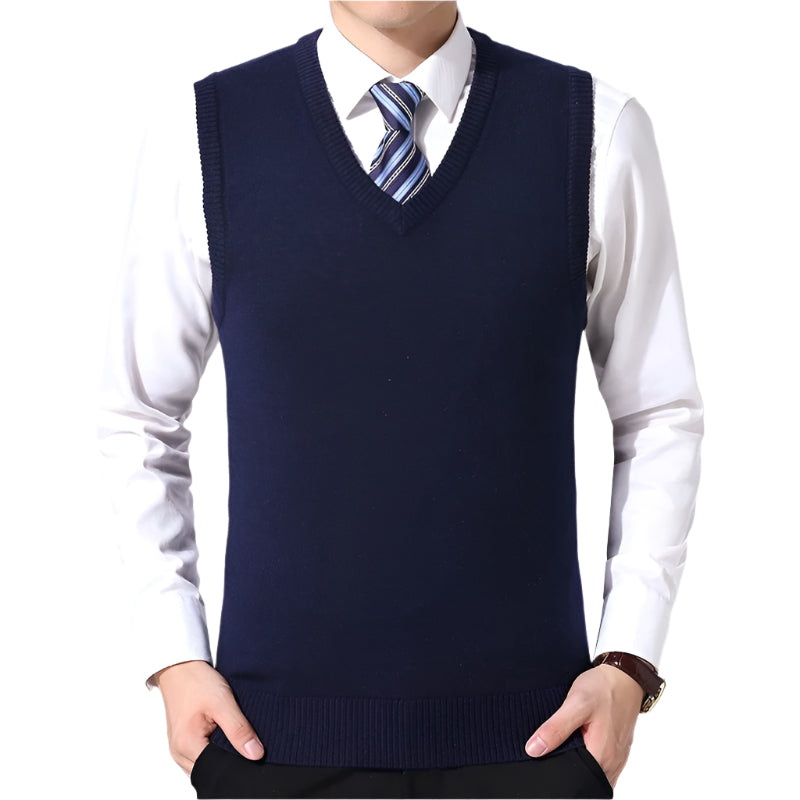 Men’s Thick Knit V-Neck Sweater Vest