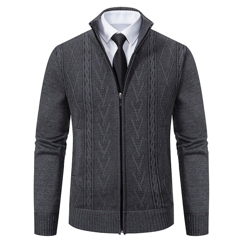 Thickened Men’s Knitted Cardigan Sweater