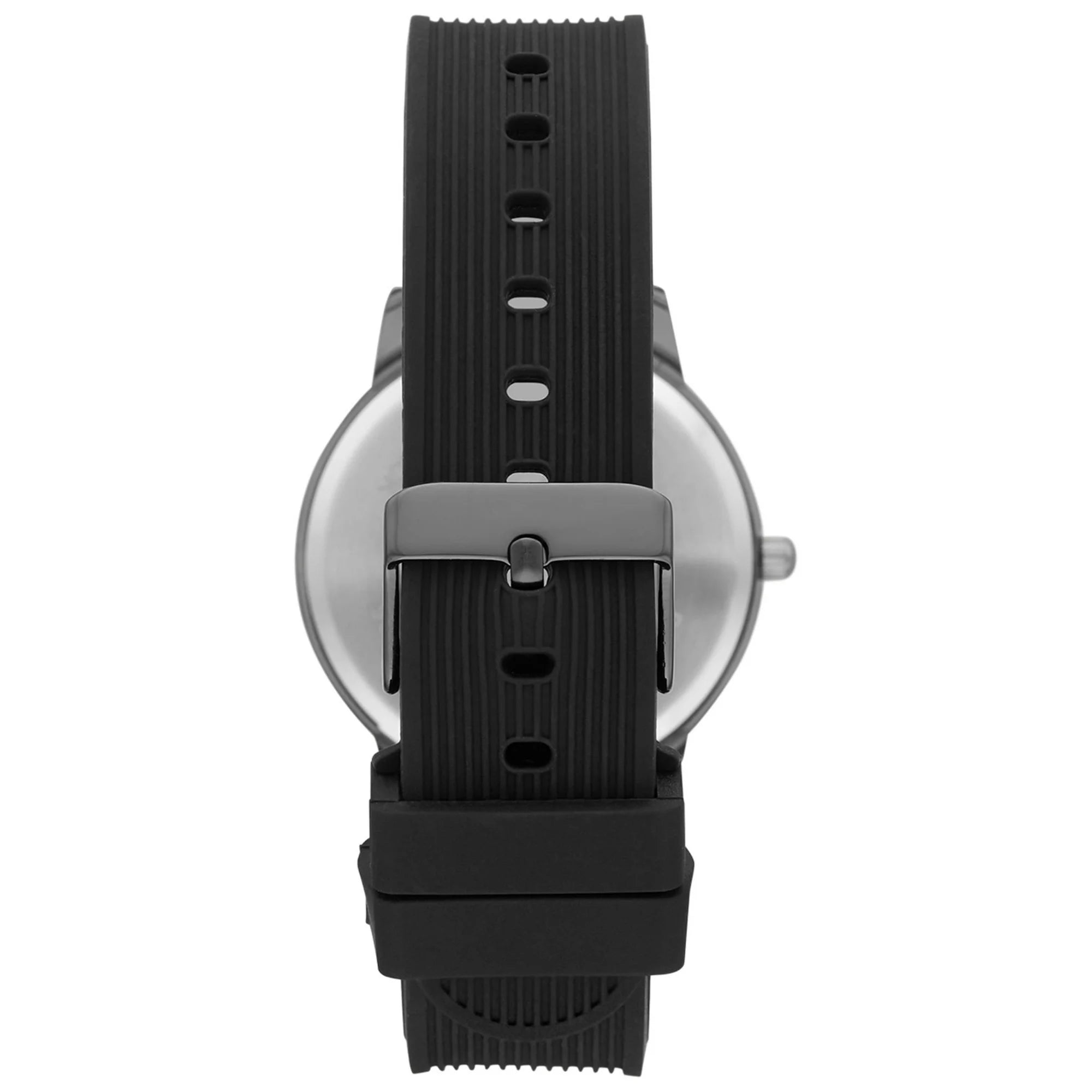 GEORGE Men's Watch: Gunmetal Case, Black Dial, Black Silicone Band