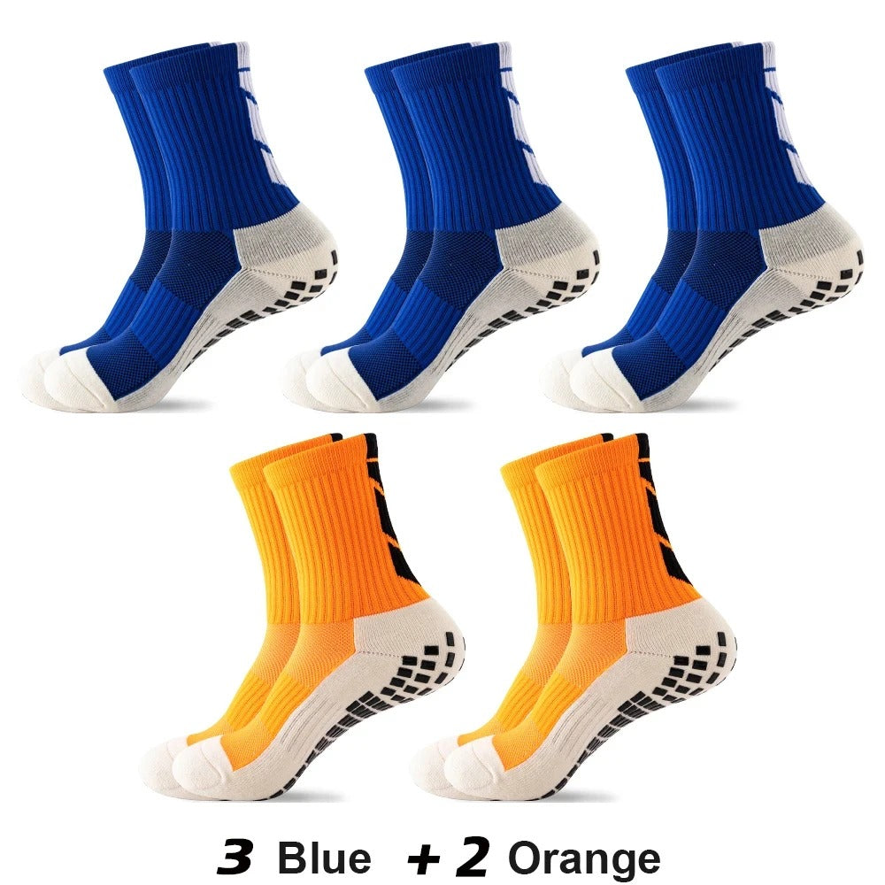 Men’s Anti-Slip Football & Sport Socks – 5 Pairs
