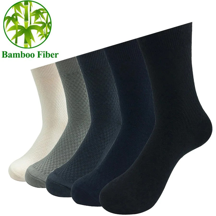 Men’s Striped Cotton Dress Socks – 5 Pairs