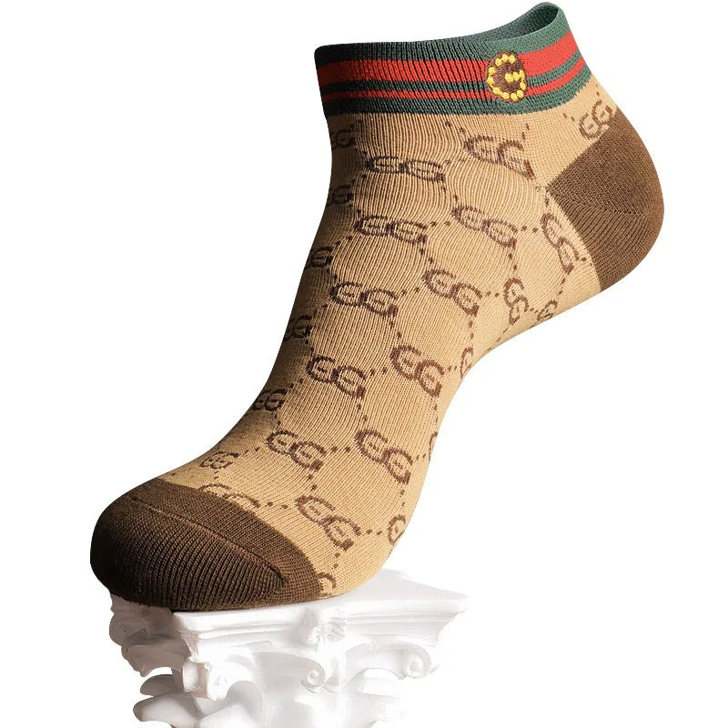 Men’s Retro Business Cotton Ankle Socks – 8 Pairs
