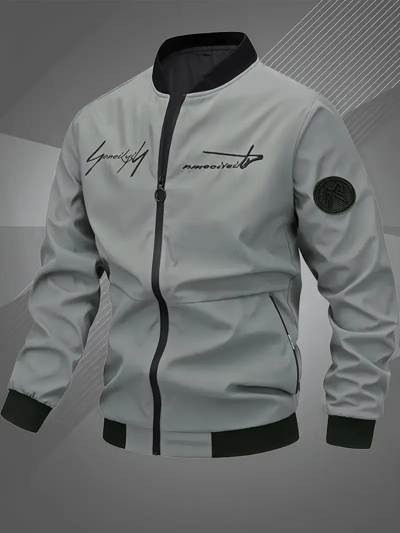 Men's Casual Stand Collar Bomber Jacket