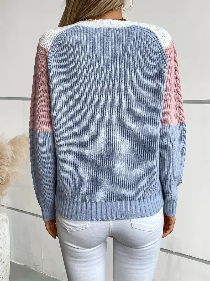 Chic Color Block Sweater
