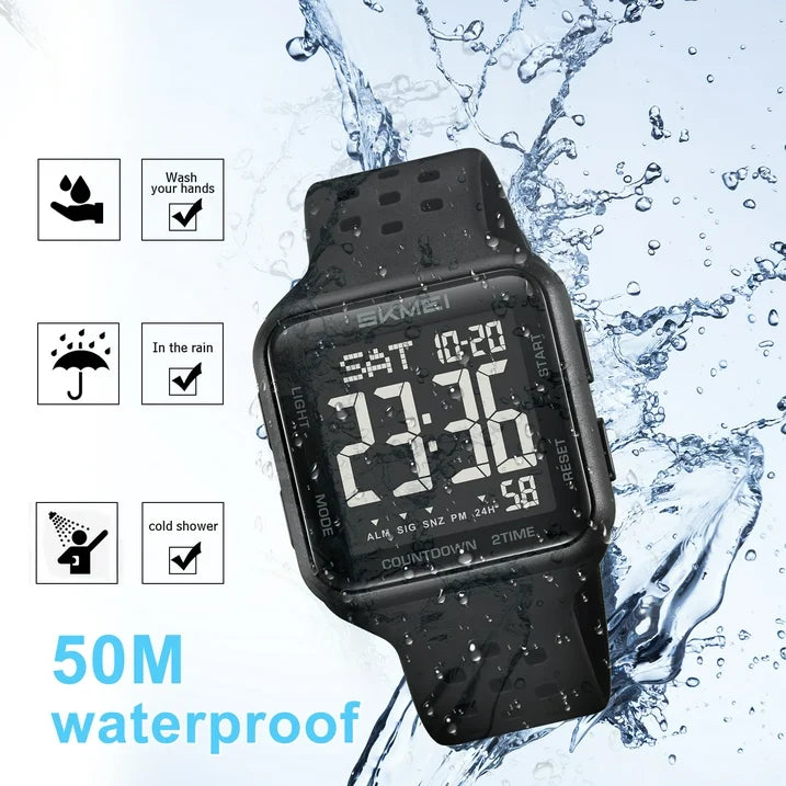 SKMEI Mens Digital Watch Outdoor Sports Waterproof Large Face Wrist Watches