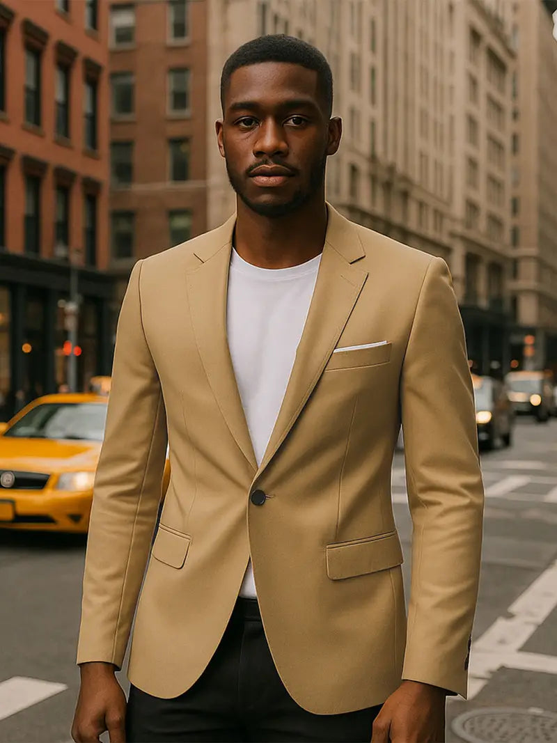 The Slim Fit Single-Breasted Lapel Single-Row One-Button Fashion Blazer