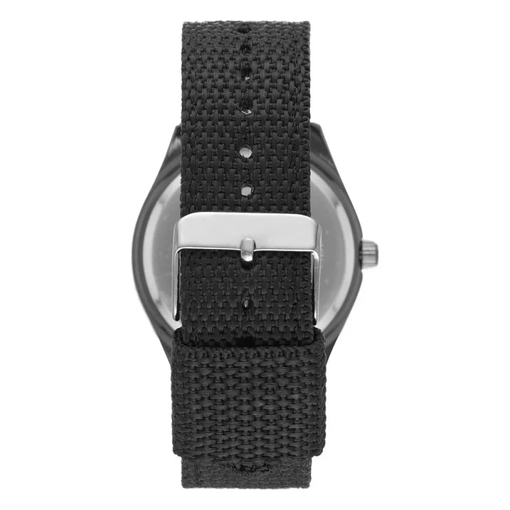 GEORGE Men's Watch: Gunmetal Case, Black Easy Read Dial, Black Nylon Strap