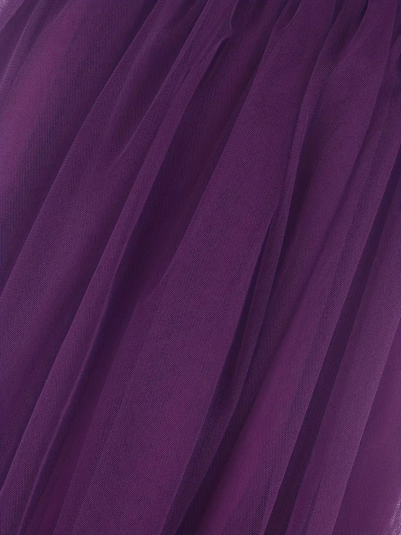 Elegant Solid Color Mesh Skirts for Girls