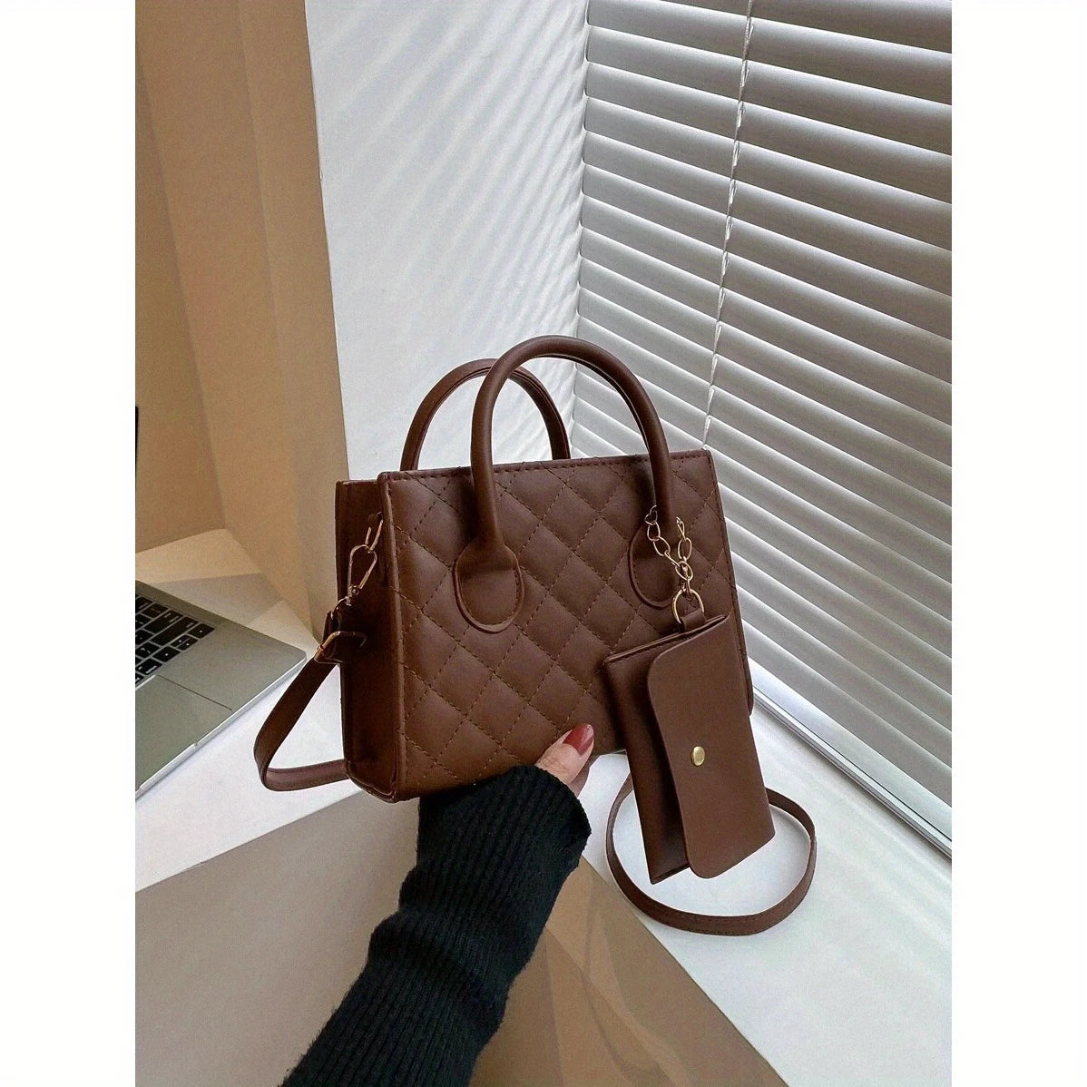 Lightweight Vintage Quilted Square Bag for Women