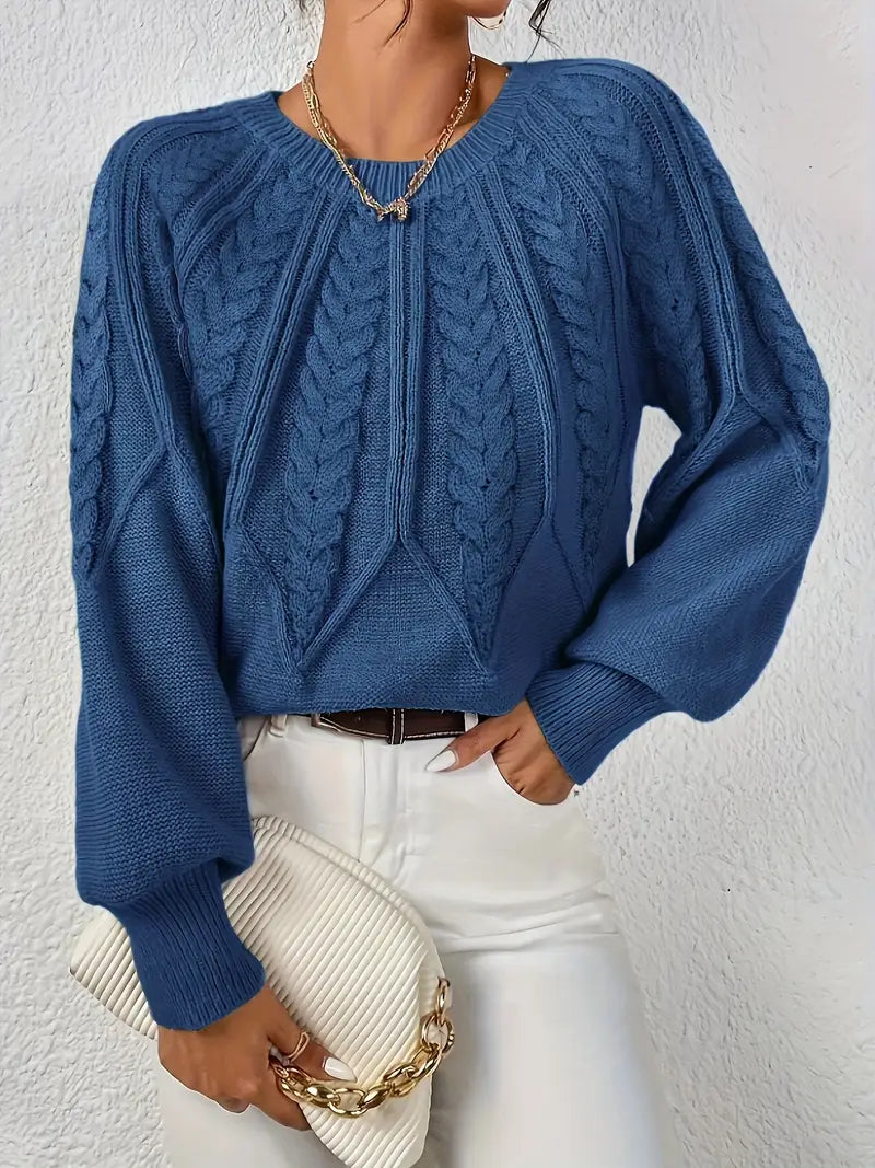 Women'S Elegant Polyester Knit Sweater