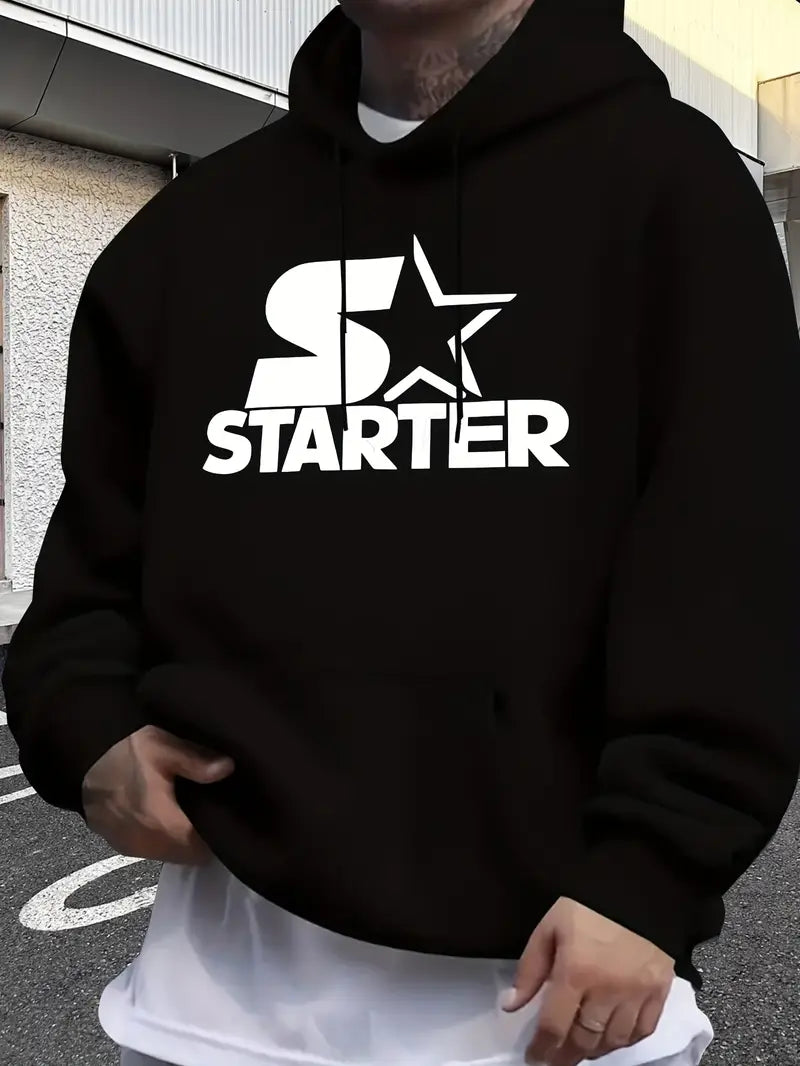Men'S Stylish Casual Print Fleece Hoodie