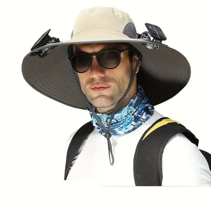 Outdoor Solar-Powered Multifunctional Fan Hat