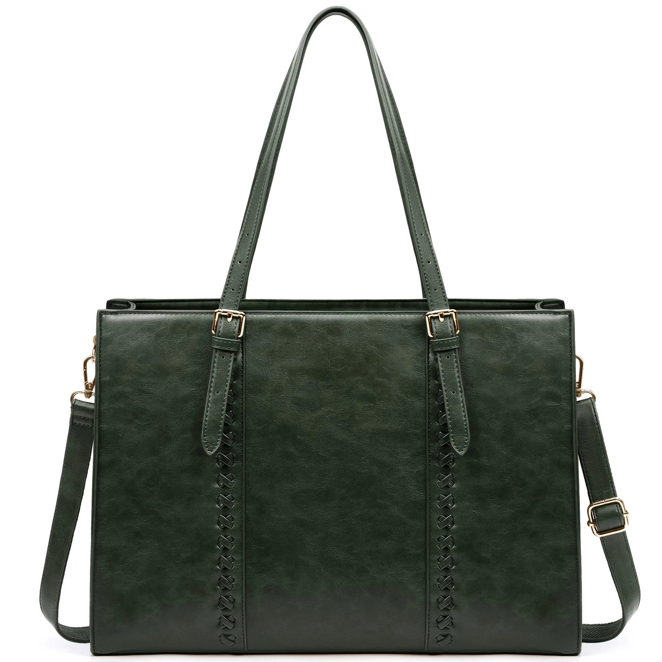 Waterproof PU Leather Laptop Tote Bag for Women - 15.6 Inch, Lightweight Business Office Briefcase