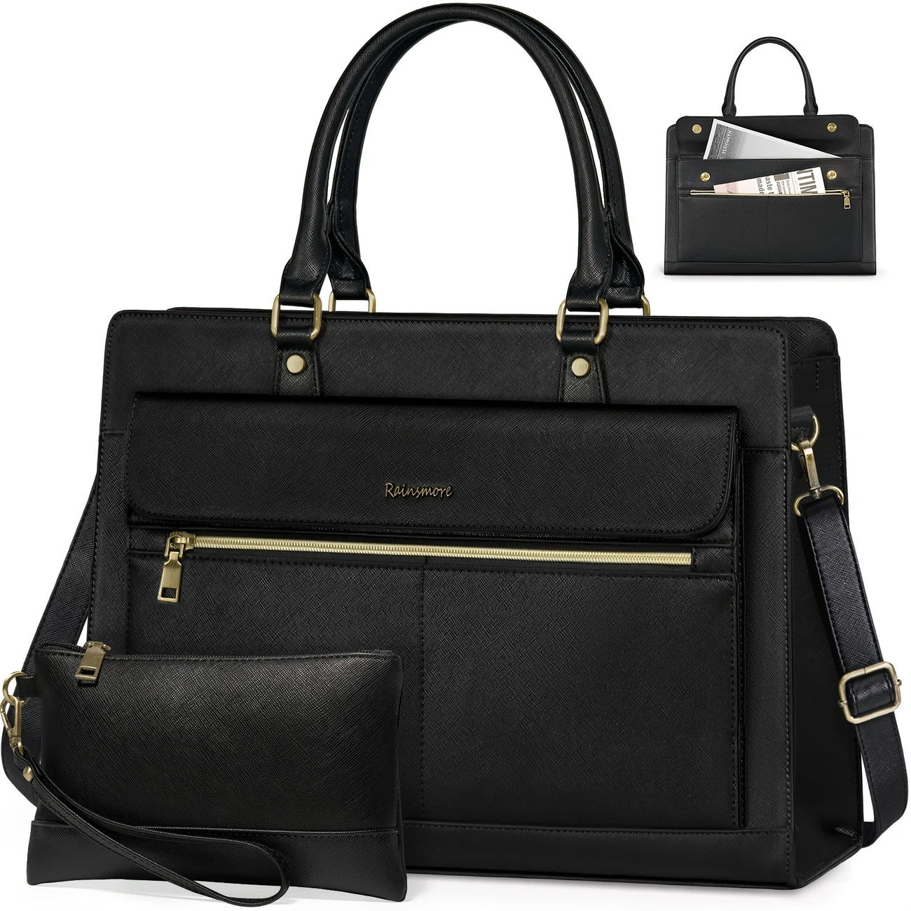 Women 15.6 Inch Business Office Briefcase with Shoulder Strap