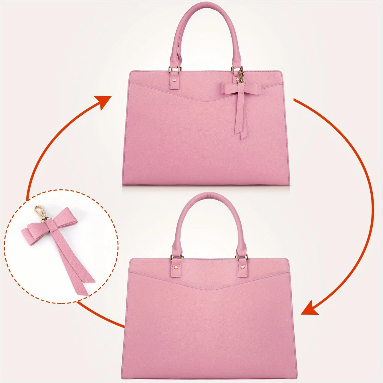 Women | PU Tote Bag Business Office Work Bag Lightweight Handbag Shoulder Briefcase Computer