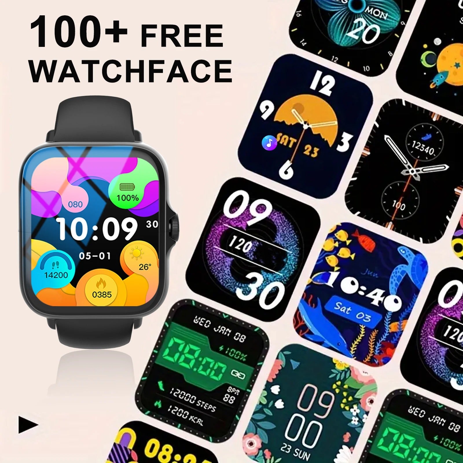 Smart Watch Wireless Calling & App Reminders for iPhone/Android