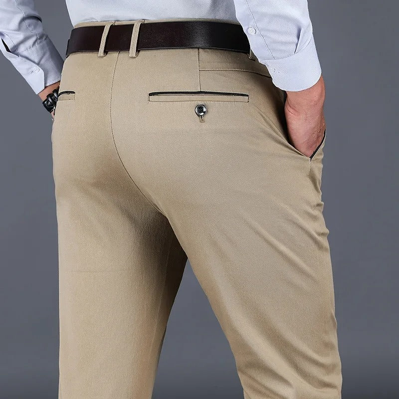 Men’s High-Waist Cotton Stretch Chinos