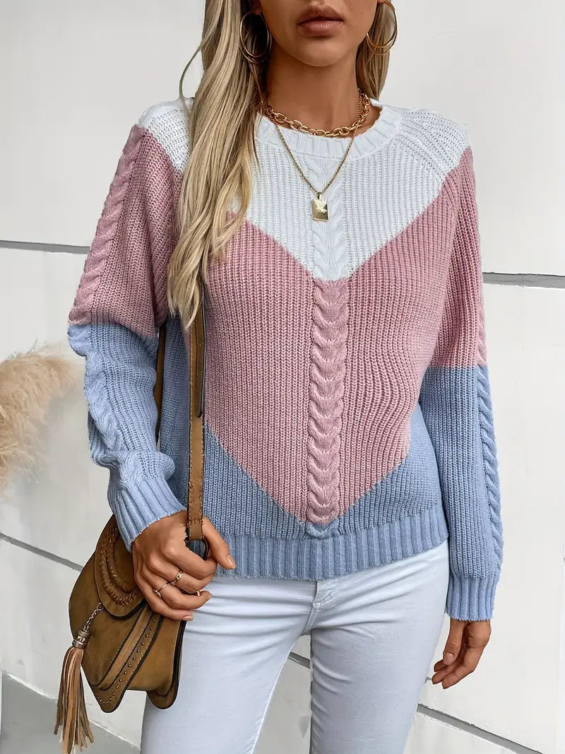 Chic Color Block Sweater