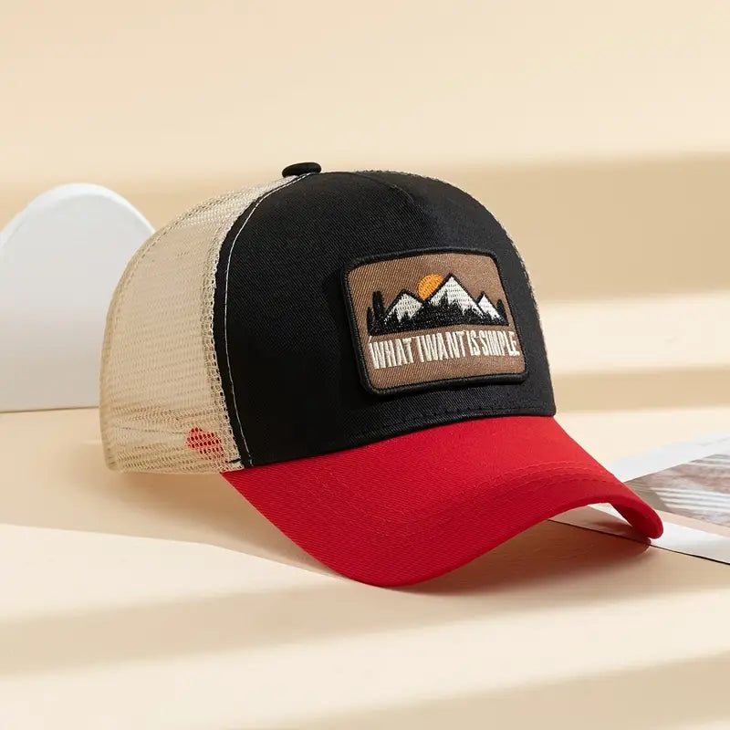 Breathable Mesh Mountain Patch Trucker Cap