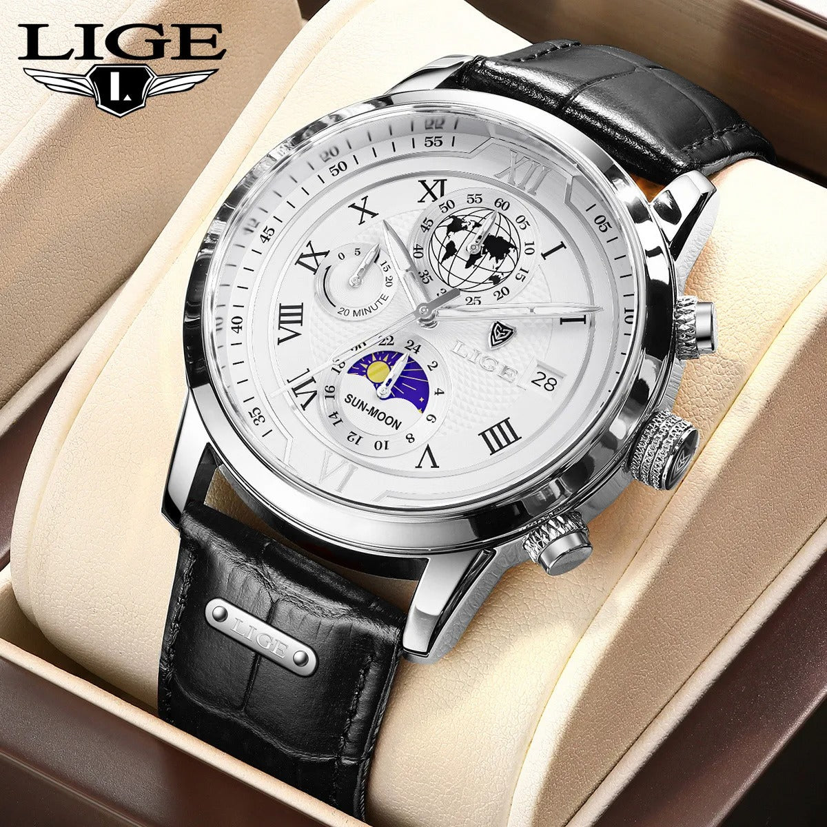 Fashion Leather Men's Chronograph Watch