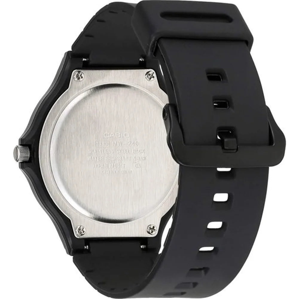 Casio Men's Classic Analog Watch, Black/White Accents