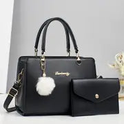 Women Fashion Tote Bag Shoulder Bag Top Handle Satchel Purse Set 2pcs