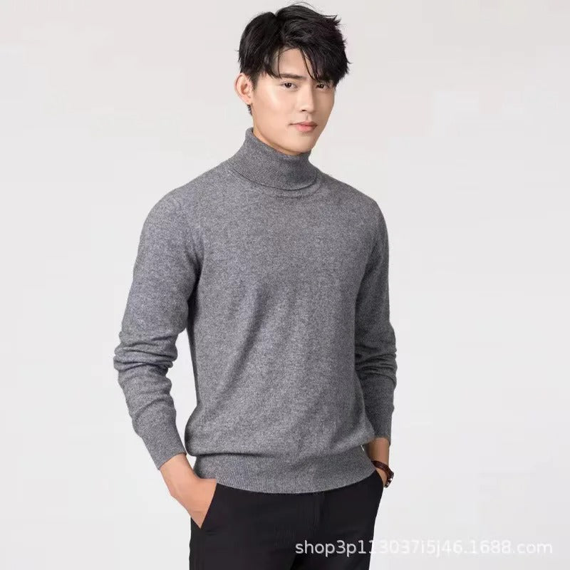 Men’s Half High Collar Cashmere Pullover Sweater
