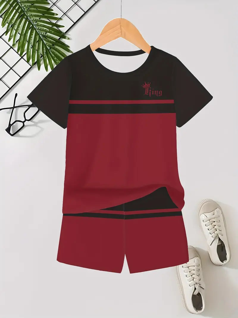 Boys 2pcs Set Short Sleeve T-Shirt and Shorts