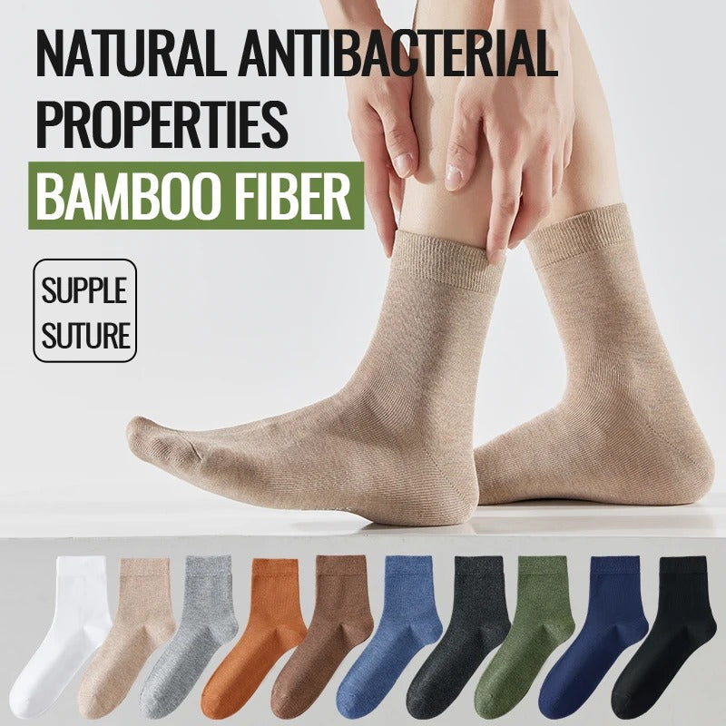 Men’s Ice Silk Bamboo Business Socks – 10 Pairs