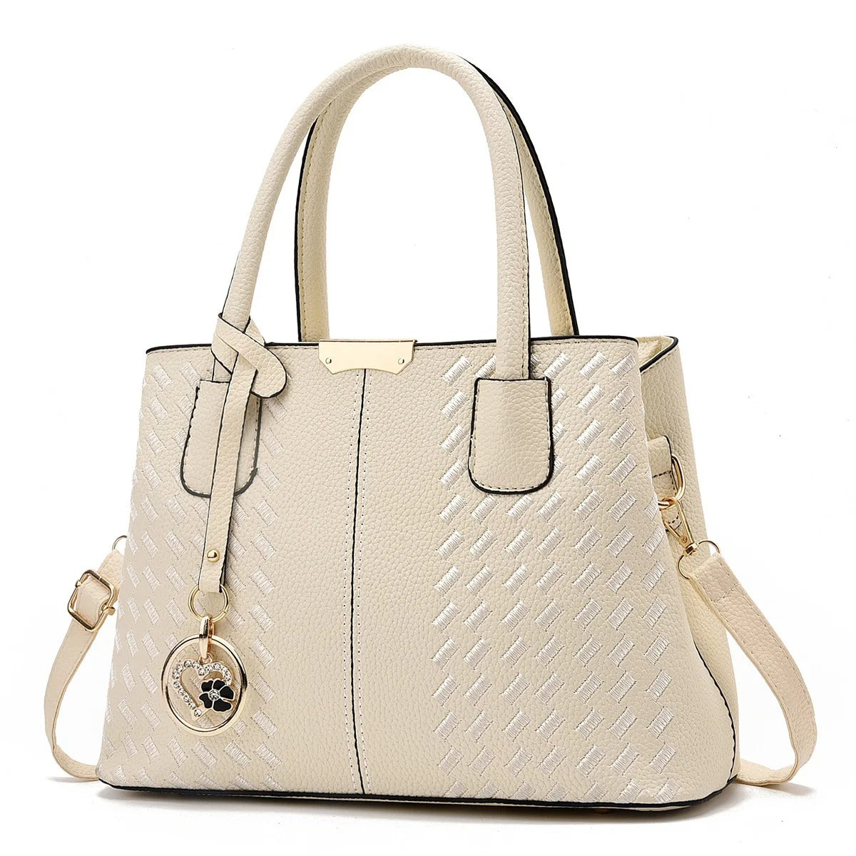 Soft Leather Embroidered Leisure Shoulder Bag