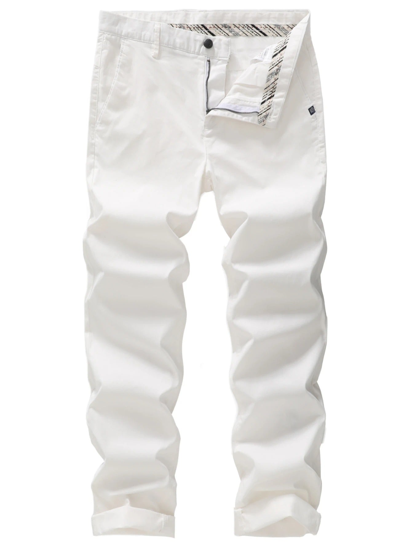 Men’s Classic White Cotton Chino Pants