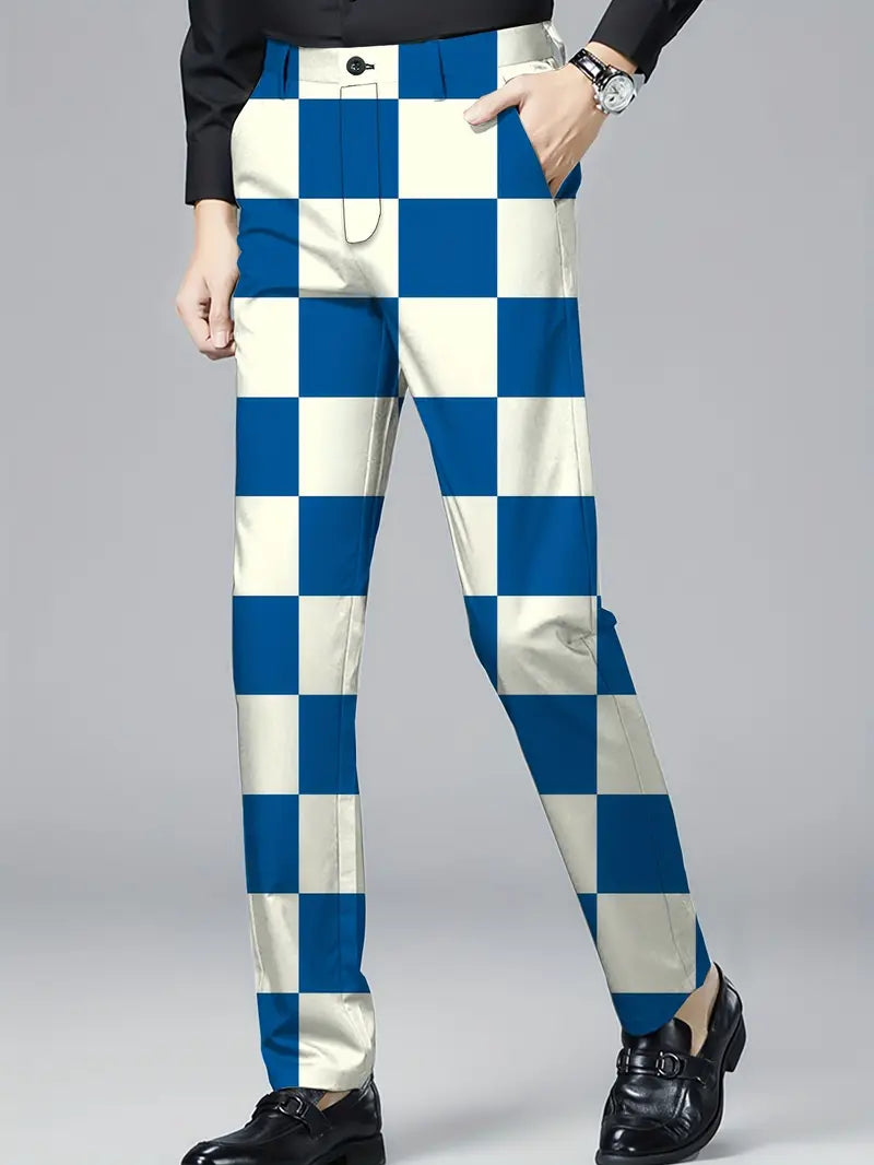 Men’s Checkered Party Chino Pants