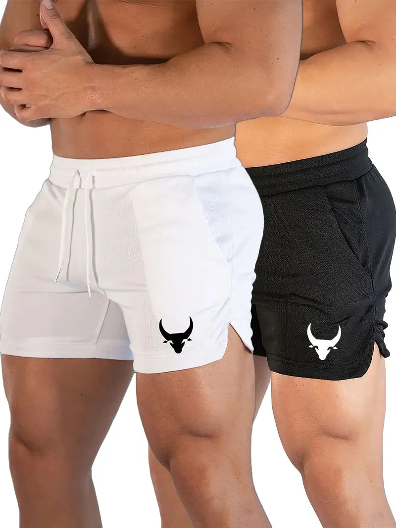 Men's Athletic Calf Print Shorts - 2-Pack