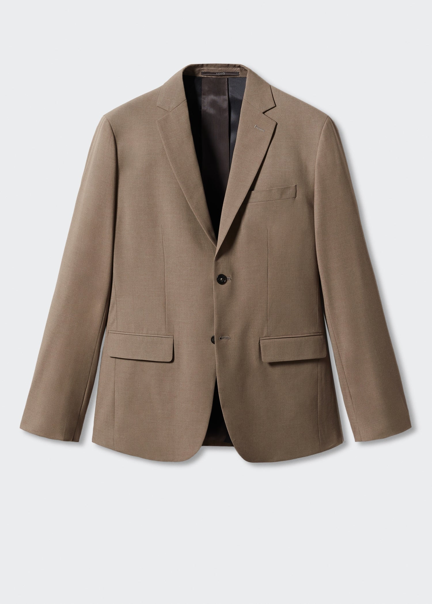 Stretch-fabric slim-fit suit blazer Beige