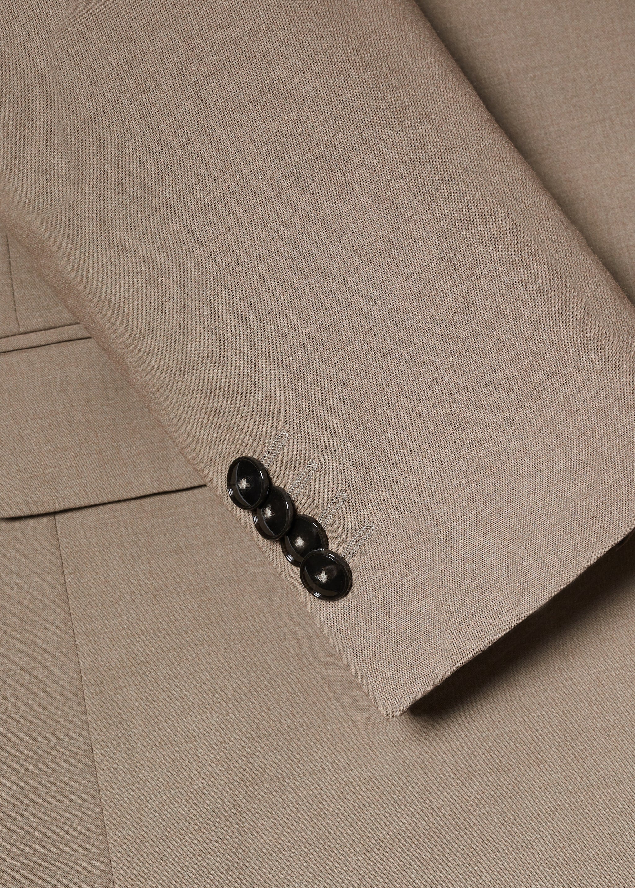Stretch-fabric slim-fit suit blazer Beige