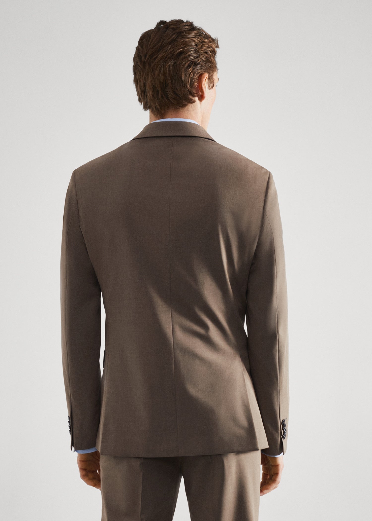 Stretch-fabric slim-fit suit blazer Beige