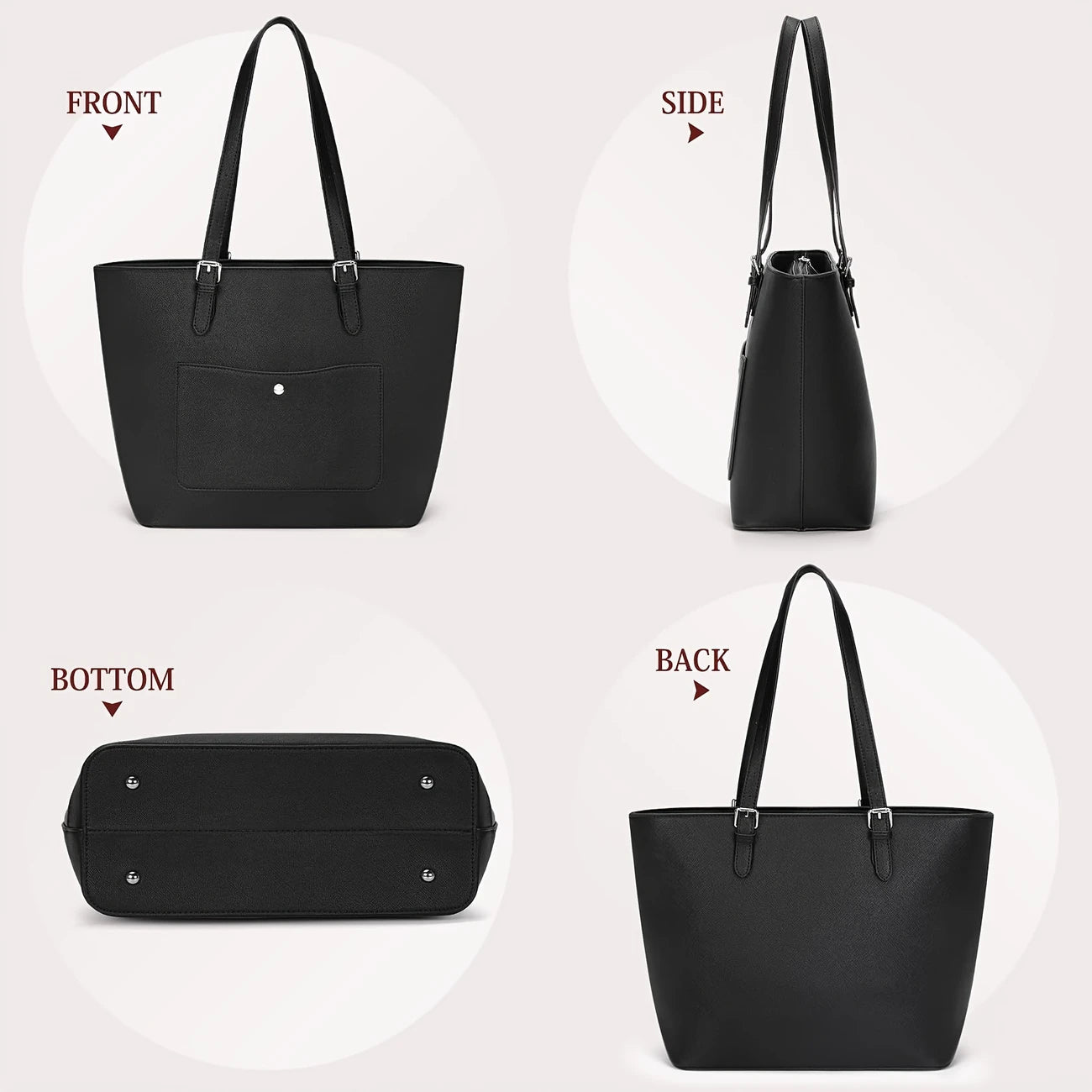 Business Bag Women'S Tote Bag Commuter Bag Large Capacity Self-Supporting Job